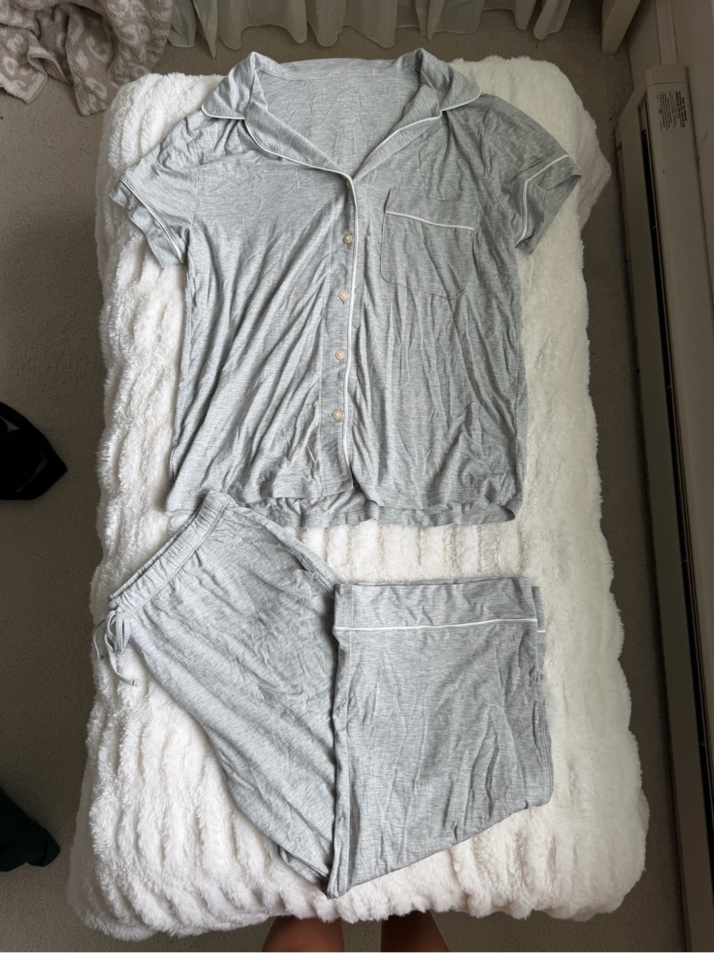 Auden by Target Light Gray Pajama Set Size M